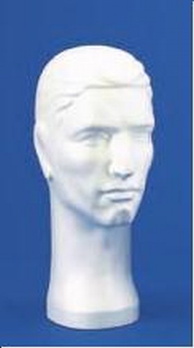 Male Mannequin White Styrofoam Head by foam head