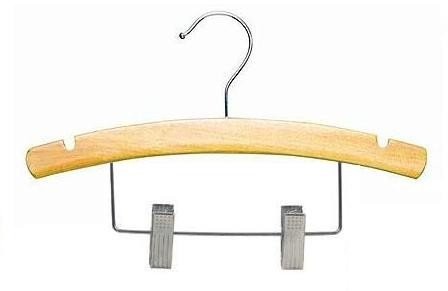 Natural Wooden Baby Hanger w/Clips 10