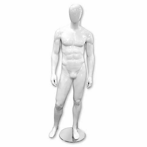 Glossy White Male Plastic Mannequin